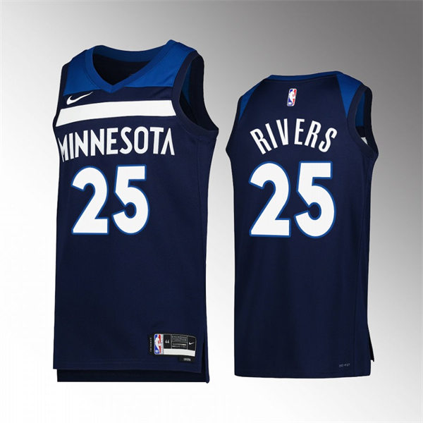 Men's Minnesota Timberwolves #25 Austin Rivers Navy Icon Edition Player Jersey