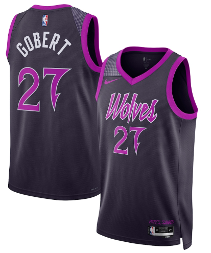Men's Minnesota Timberwolves #27 Rudy Gobert Purple 2025-26 City Edition Stitched Basketball Jersey