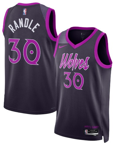 Men's Minnesota Timberwolves #30 Julius Randle Purple 2025-26 City Edition Stitched Basketball Jersey