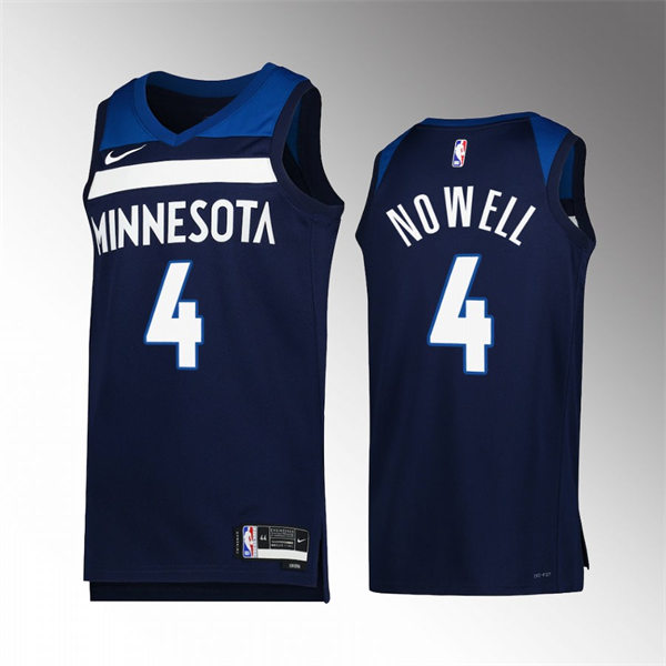 Men's Minnesota Timberwolves #4 Jaylen Nowell Navy Icon Edition Player Jersey