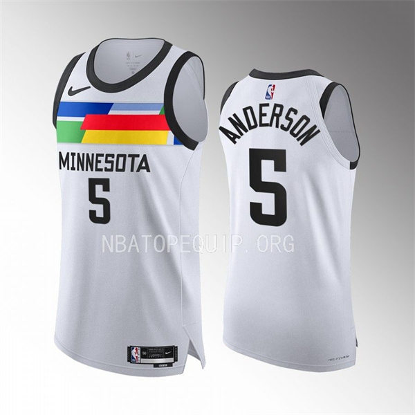 Men's Minnesota Timberwolves #5 Kyle Anderson White 2022-23 City Edition Jersey