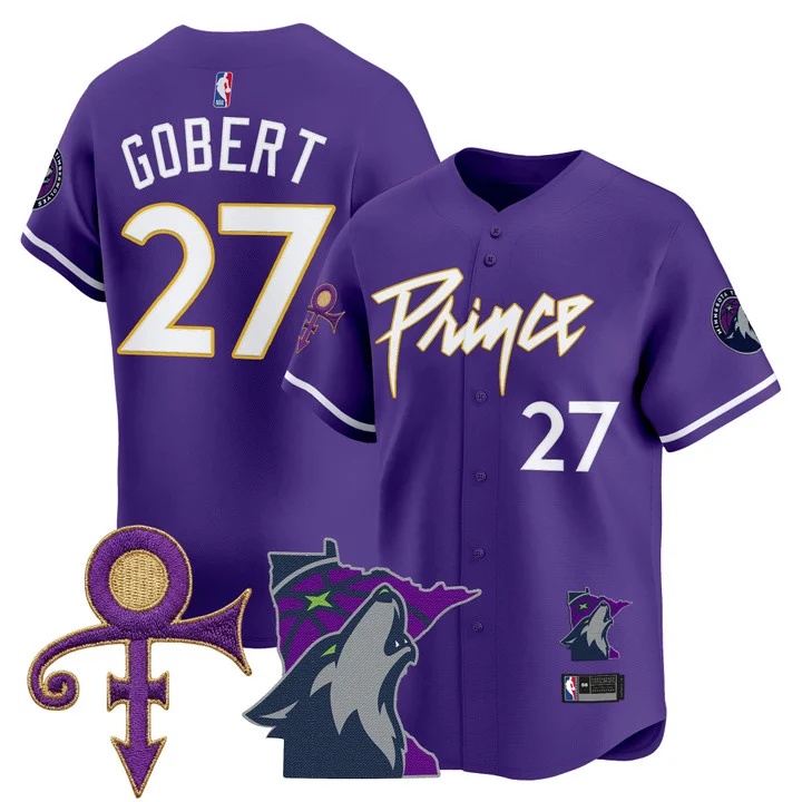 Men's Minnesota Timberwolves Prince Patch Vapor Baseball Jersey #27 Rudy Gobert