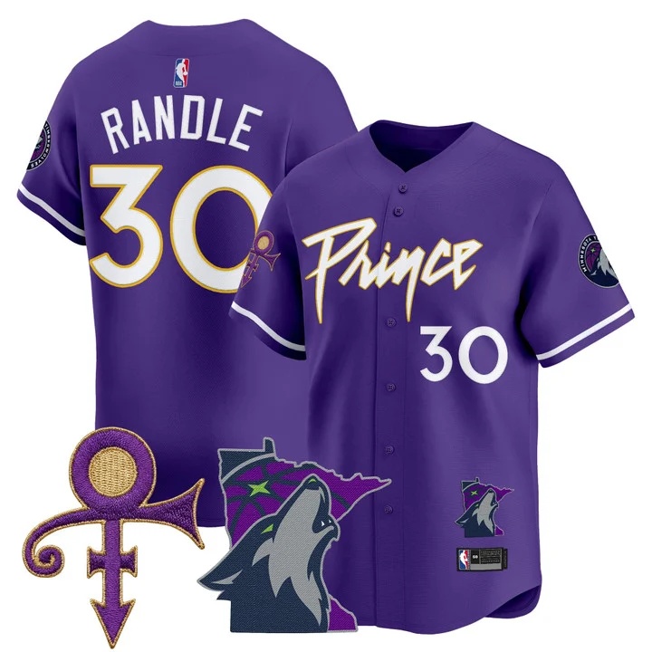 Men's Minnesota Timberwolves Prince Patch Vapor Baseball Jersey #30 Julius Randle