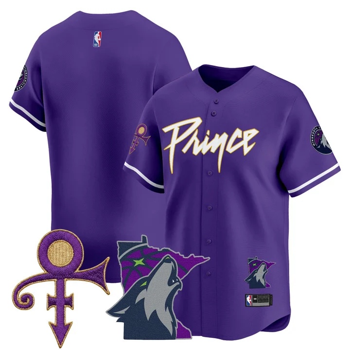 Men's Minnesota Timberwolves Prince Patch Vapor Baseball Jersey blank