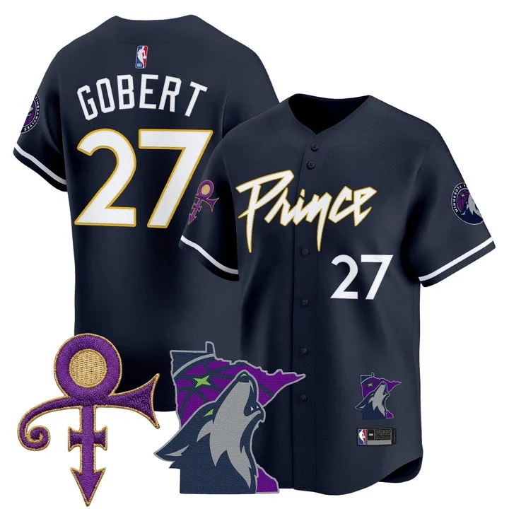 Men's Minnesota Timberwolves Prince Patch Vapor Baseball Jersey icon #27 Rudy Gobert