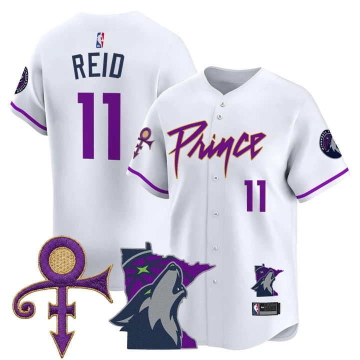 Men's Minnesota Timberwolves Prince Patch Vapor Baseball Jersey white #11 Naz Reid