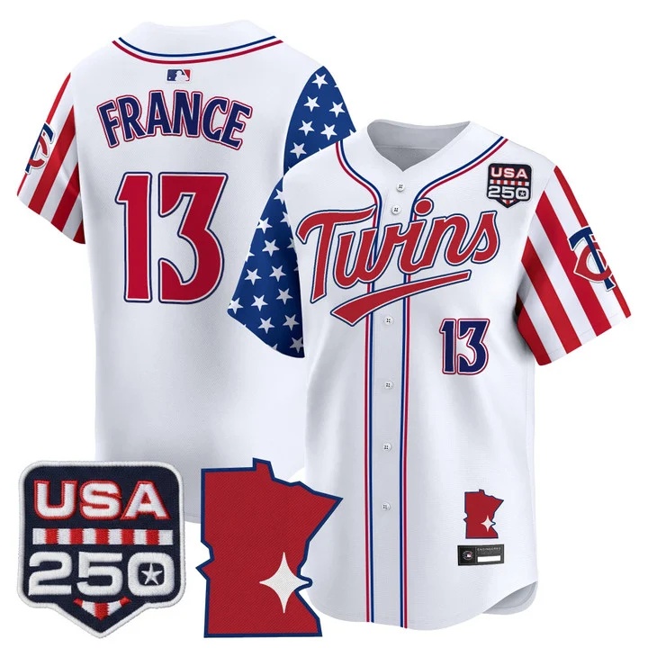 Men's Minnesota Twins America 250 Edition Vapor Premier Limited Jersey #13 TY FRANCE