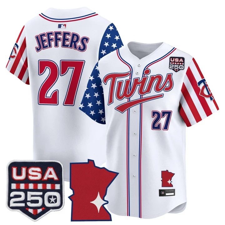 Men's Minnesota Twins America 250 Edition Vapor Premier Limited Jersey #27 RYAN JEFFERS