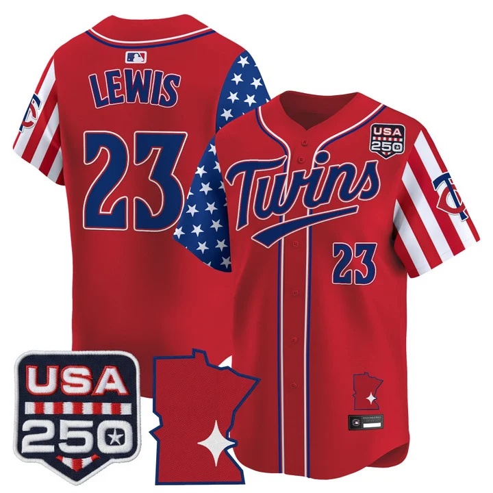 Men's Minnesota Twins America 250 Edition Vapor Premier Limited Jersey RED #23 ROYCE LEWIS