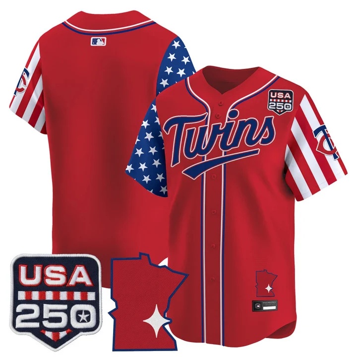 Men's Minnesota Twins America 250 Edition Vapor Premier Limited Jersey RED BLANK