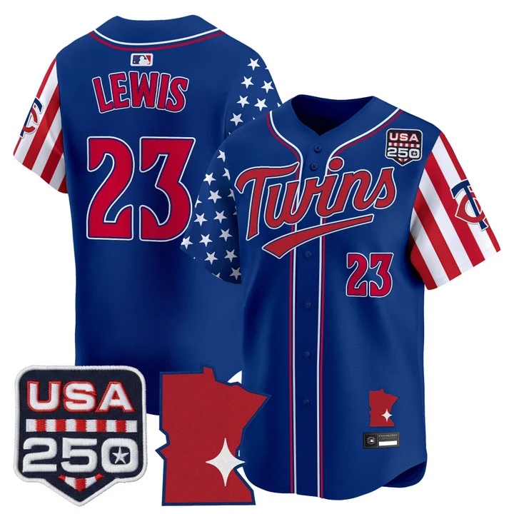 Men's Minnesota Twins America 250 Edition Vapor Premier Limited Jersey ROYAL #23 ROYCE LEWIS