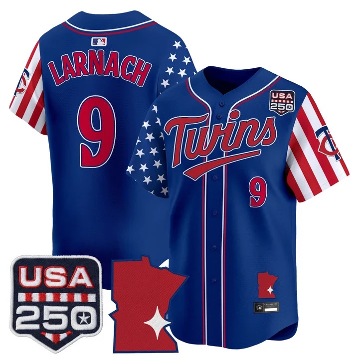 Men's Minnesota Twins America 250 Edition Vapor Premier Limited Jersey ROYAL #9 TREVOR LARNACH