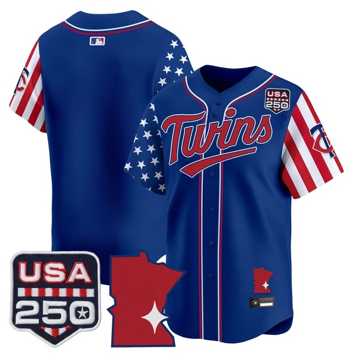 Men's Minnesota Twins America 250 Edition Vapor Premier Limited Jersey ROYAL BLANK