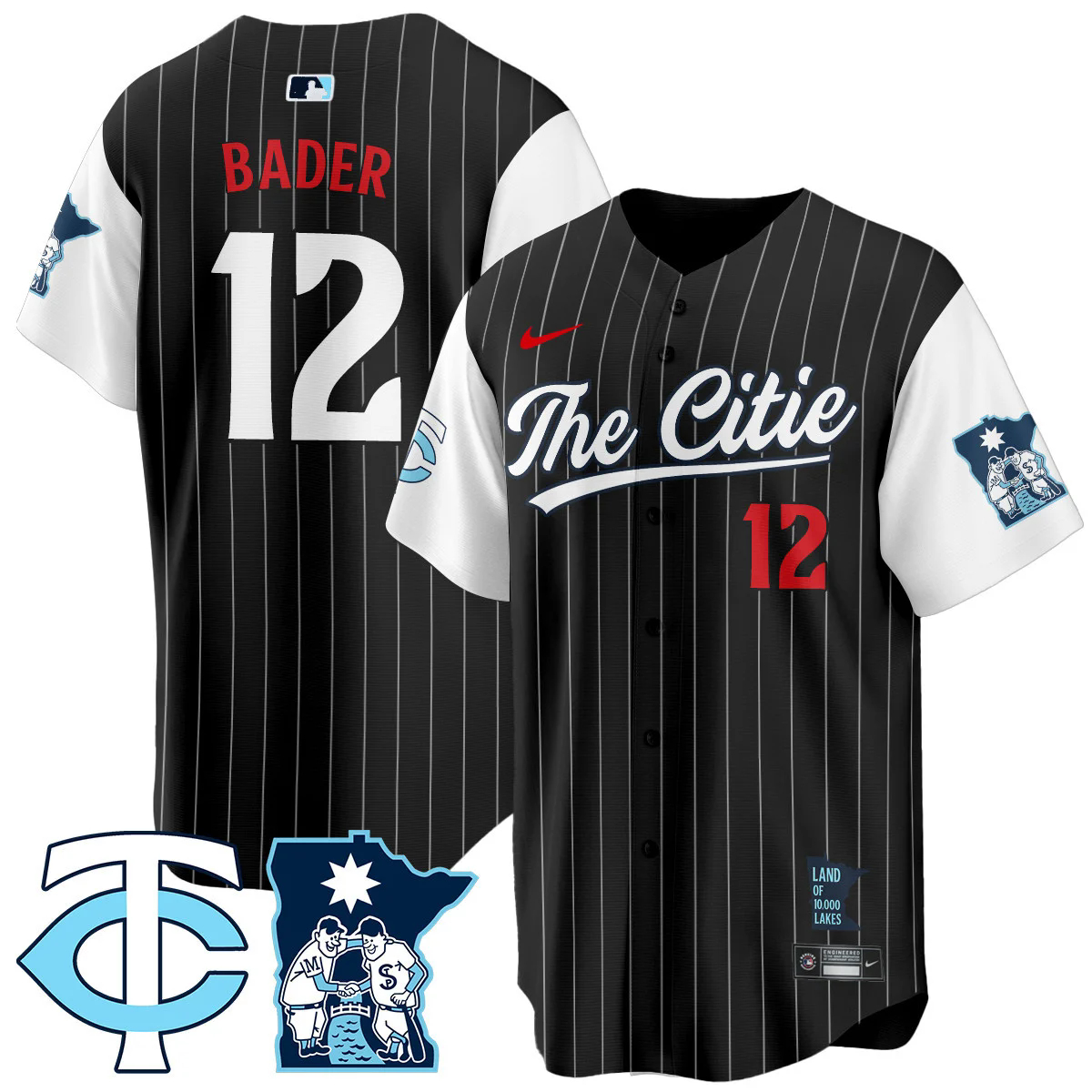 Men's Minnesota Twins City Connect Concept Jersey BLACK #12 HARRISON BADER.webp