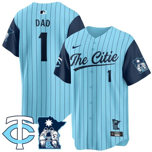 Men's Minnesota Twins City Connect Concept Jersey BLUE #1 DAD.webp