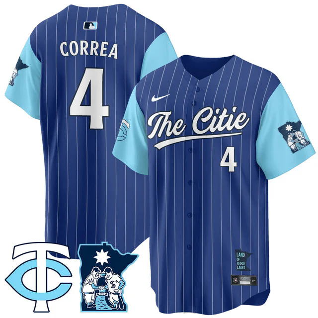 Men's Minnesota Twins City Connect Concept Jersey ROYAL #4 CARLOS CORREA.webp