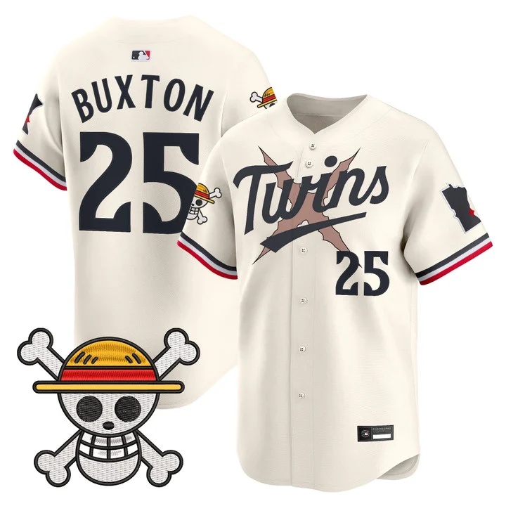 Men's Minnesota Twins x One Piece Vapor Premier Limited Jersey cream #25 Byron Buxton