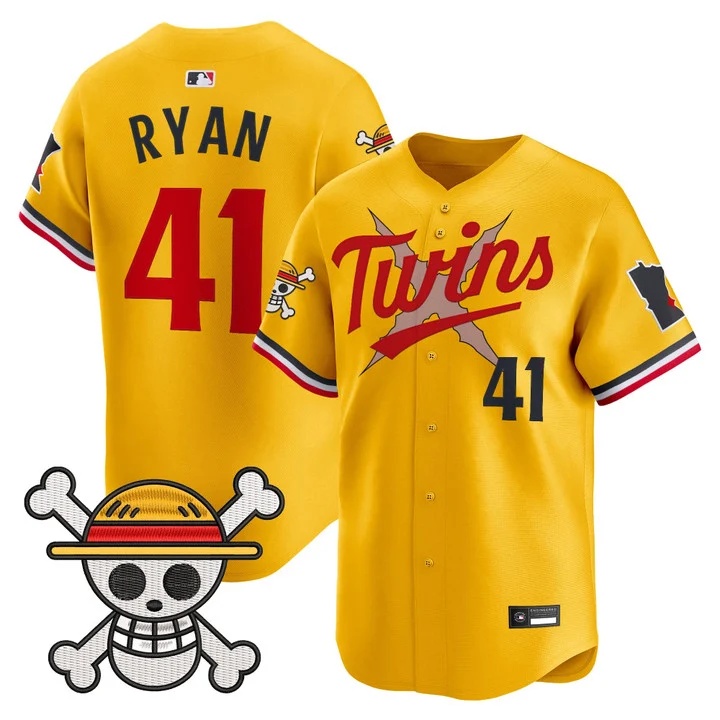 Men's Minnesota Twins x One Piece Vapor Premier Limited Jersey gold #41 Joe Ryan