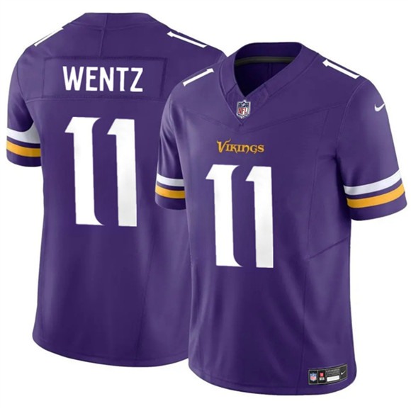 Men's Minnesota Vikings #11 Carson Wentz Purple 2024 F.U.S.E. Vapor Untouchable Limited Football Stitched Jersey