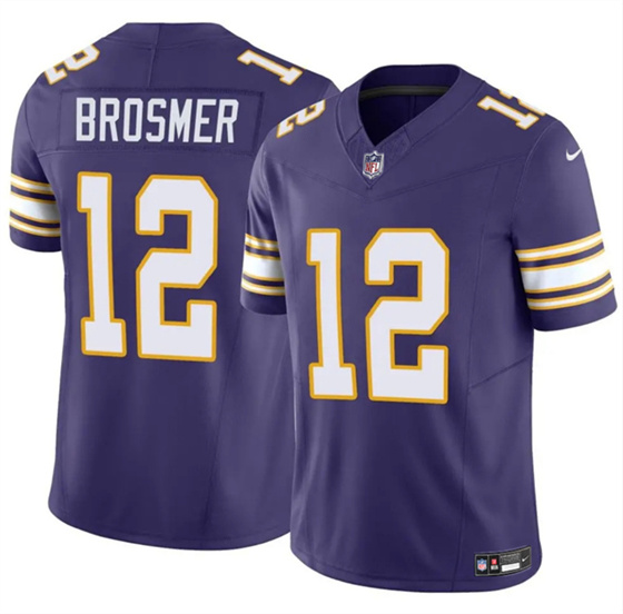 Men's Minnesota Vikings #12 Max Brosmer Purple 2025 F.U.S.E. Throwback Vapor Untouchable Limited Football Stitched Jersey