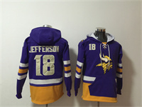 Men's Minnesota Vikings #18 Justin Jefferson Purple Ageless Must-Have Lace-Up Pullover Hoodie