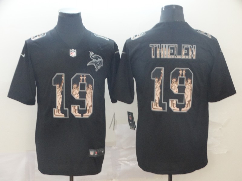 Men's Minnesota Vikings #19 Adam Thielen Black Nike Statue Of Liberty Legend Jersey