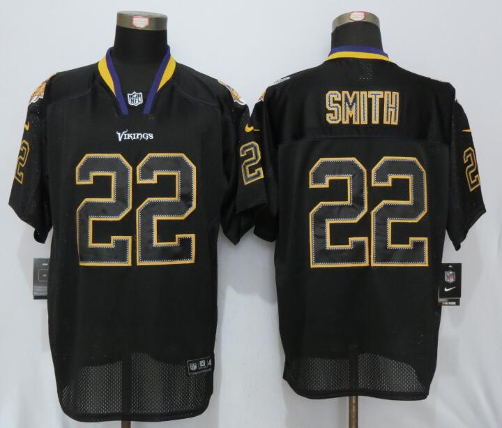 Men's Minnesota Vikings #22 Paul Krause Lights Out Black Stitched NFL Nike Elite Jersey