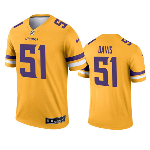 Men's Minnesota Vikings #51 Wyatt Davis Nike Gold Inverted Limited Jersey