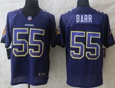 Men's Minnesota Vikings #55 Anthony Barr 2013 Nik Drift Fashion Purple Elite Jersey