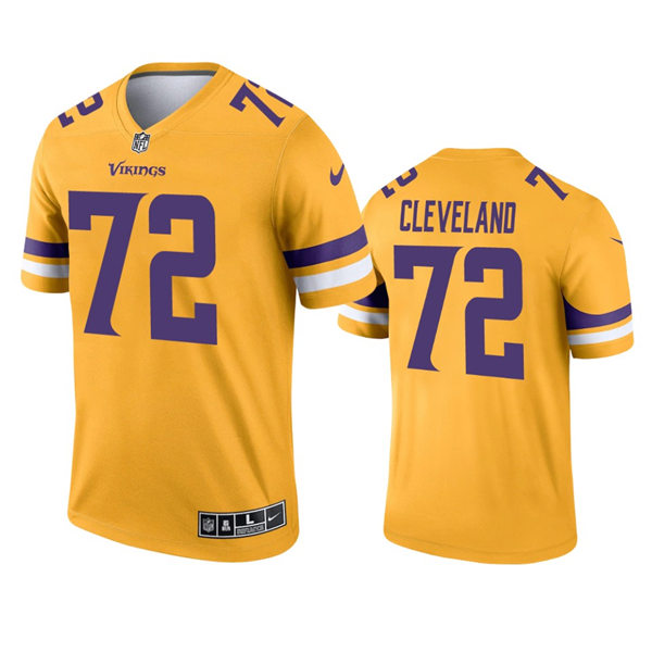 Men's Minnesota Vikings #72 Ezra Cleveland Nike Gold Inverted Limited Jersey