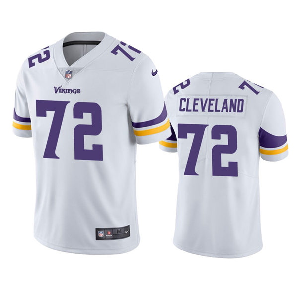 Men's Minnesota Vikings #72 Ezra Cleveland Nike White Vapor Untouchable Limited Jersey