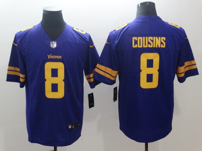 Men's Minnesota Vikings #8 Kirk Cousins Nike Purple NFL Color Rush Vapor Untouchable Limited Jersey