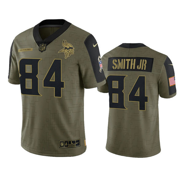 Men's Minnesota Vikings #84 Irv Smith Jr. Nike Olive 2021 Salute To Service Limited Jersey