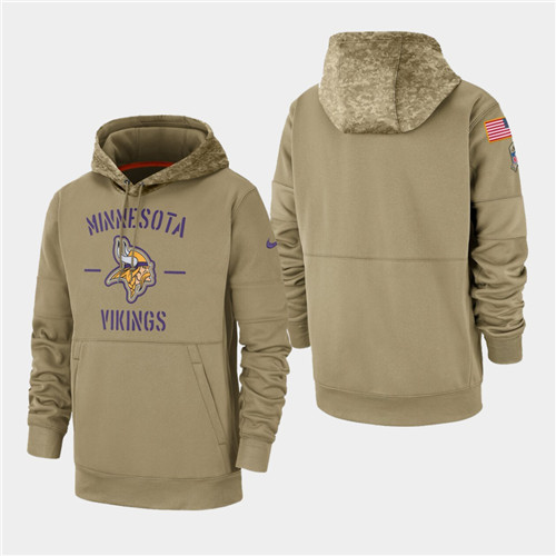 Men's Minnesota Vikings 2019 Salute to Service Sideline Therma Hoodie Tan