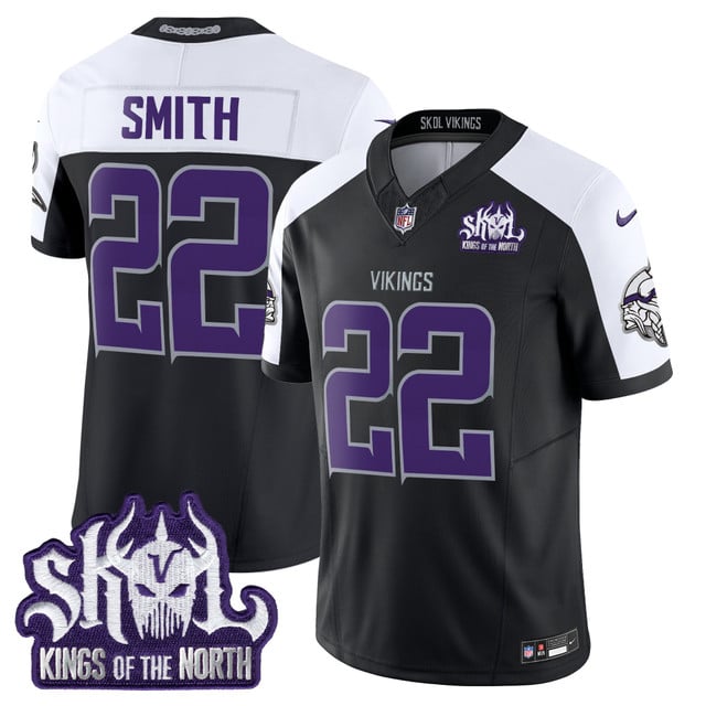 Men's Minnesota Vikings 2025 Winter Warrior Skol Patch Vapor Limited Jersey black #22 Harrison Smith