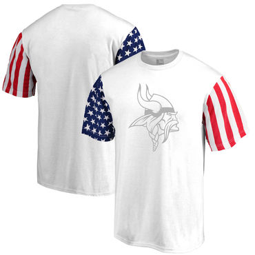 Men's Minnesota Vikings NFL Pro Line By Fanatics Branded White Stars & Stripes T-Shirt