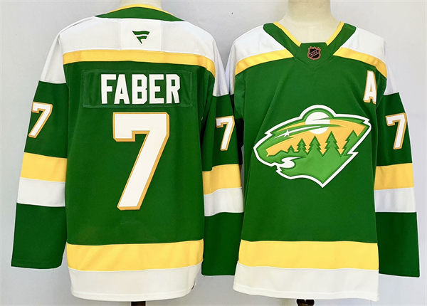 Men's Minnesota Wild #7 Brock Faber Fanatics Green Alternate Premium Jersey 