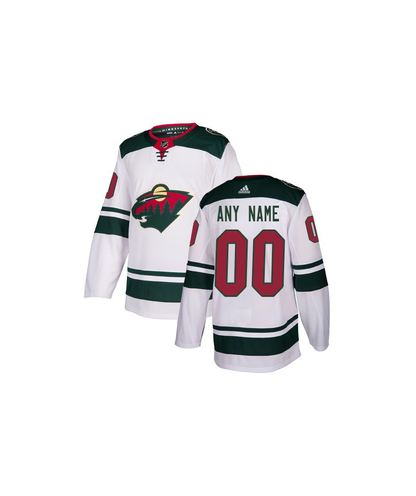 Men's Minnesota Wild Custom Stitched adidas White Away Jersey Stitched