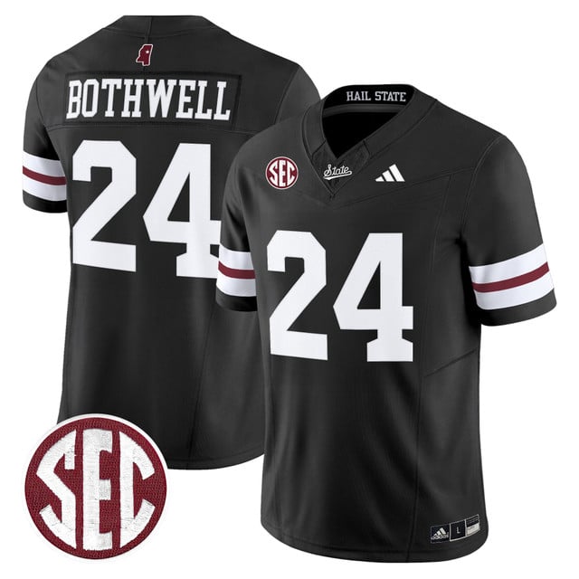 Men's Mississippi State Bulldogs 'Dark Mode' Vapor Limited Jersey #24 Fluff Bothwell