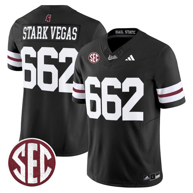 Men's Mississippi State Bulldogs 'Dark Mode' Vapor Limited Jersey #662 Stark Vegas