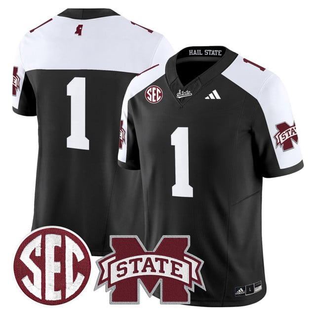 Men's Mississippi State Bulldogs 'Dark Mode' Vapor Limited Jersey black #1