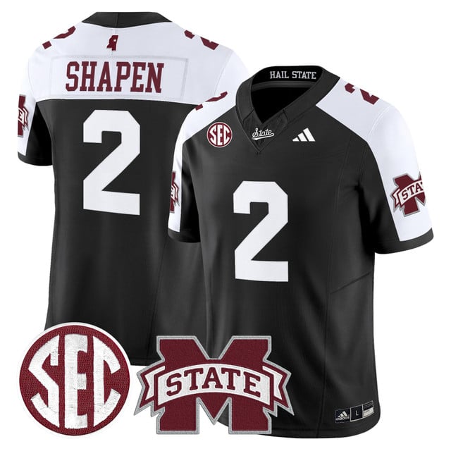 Men's Mississippi State Bulldogs 'Dark Mode' Vapor Limited Jersey black #2 Blake Shapen