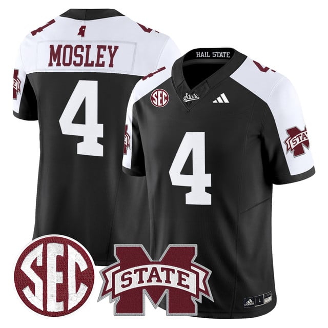 Men's Mississippi State Bulldogs 'Dark Mode' Vapor Limited Jersey black #4 Jordan Mosley