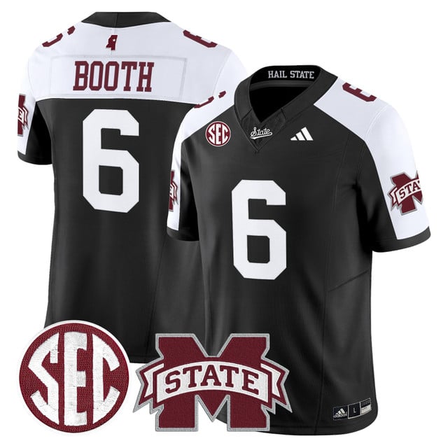 Men's Mississippi State Bulldogs 'Dark Mode' Vapor Limited Jersey black #6 Davon Booth