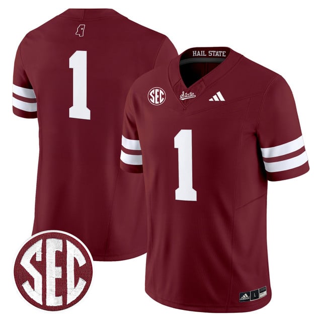 Men's Mississippi State Bulldogs 'Dark Mode' Vapor Limited Jersey maroon #1