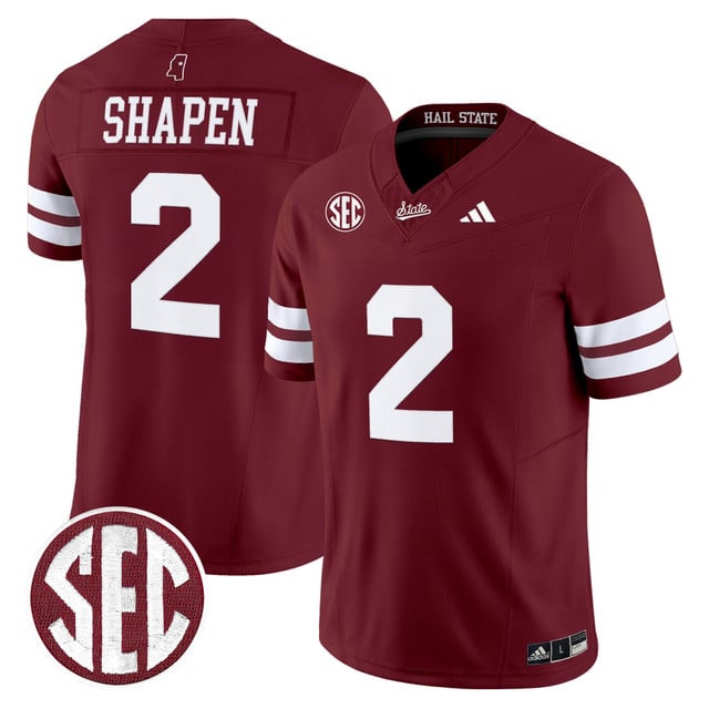 Men's Mississippi State Bulldogs 'Dark Mode' Vapor Limited Jersey maroon #2 Blake Shapen