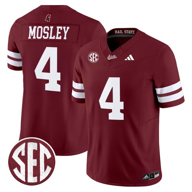Men's Mississippi State Bulldogs 'Dark Mode' Vapor Limited Jersey maroon #4 Jordan Mosley