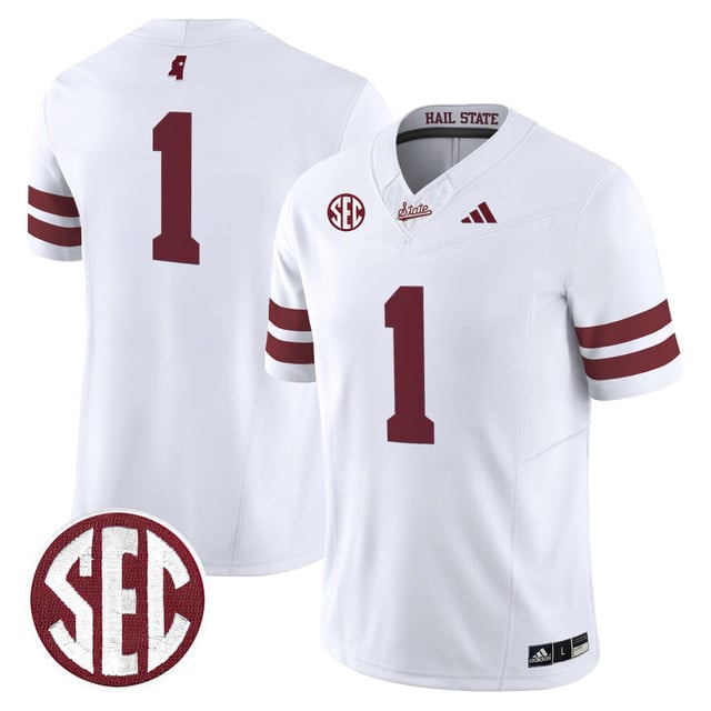 Men's Mississippi State Bulldogs 'Dark Mode' Vapor Limited Jersey white #1