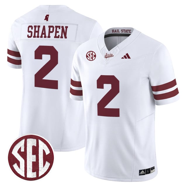 Men's Mississippi State Bulldogs 'Dark Mode' Vapor Limited Jersey white #2 Blake Shapen