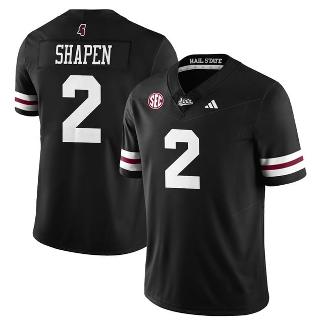 Men's Mississippi State Football Darkness Limited Jersey #2 Blake Shapen